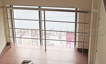 Межэтажное ограждение окна из нержавейки купить в Симферополе