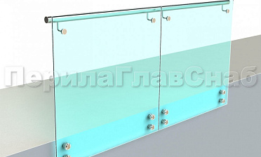 Ограждение с поручнем на выносе на точечном креплении купить в Симферополе