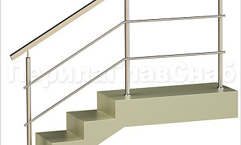 Два ригеля на сварке, квадратный поручень и круглые стойки в Симферополе. Готовые проекты ПерилаГлавСнаб Два ригеля на сварке, квадратный поручень и круглые стойки в Симферополе. Готовые проекты ПерилаГлавСнаб