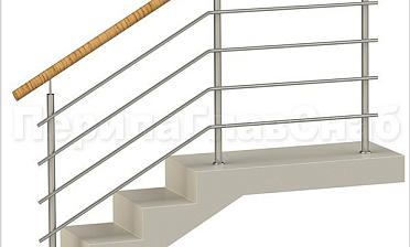 Четыре ригеля на сварке, круглый пластиковый поручень и круглые стойки купить в Симферополе