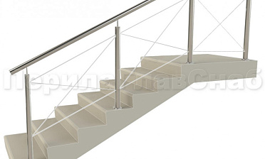 Ограждения из нержавейки. Заполнение из тросиков (нестандартная конфигурация) для крыльца купить в Симферополе
