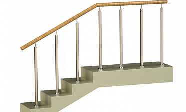 Ограждения со стойками в каждую ступень с пластиковым поручнем без ригелей купить в Симферополе