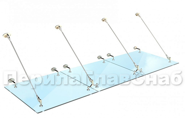 Комплект фурнитуры для козырька 1200х3700 (на вантах/тягах) k671-12-37