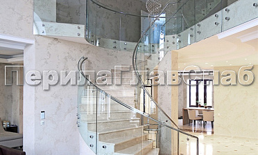 Стеклянные ограждения винтовой лестницы и баллюстрады купить в Симферополе