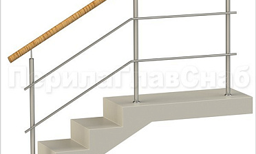 Два ригеля на сварке, круглый пластиковый поручень и круглые стойки купить в Симферополе