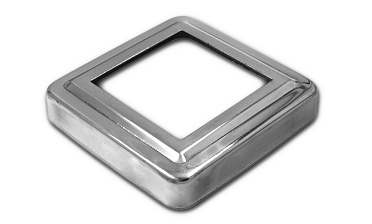 Низ стойки фигурный под трубу 50х50 мм, 83х83х0.5 мм, высота 17 мм, полированный (AISI 304) k375 купить в Симферополе Низ стойки фигурный под трубу 50х50 мм, 83х83х0.5 мм, высота 17 мм, полированный (AISI 304) k375 купить в Симферополе