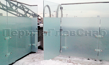 Пластинчатые одностворчатые калитки из нержавеющей стали со стеклом купить в Симферополе