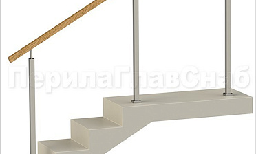 Нержавеющие ограждения без ригелей с квадратным деревянным поручнем и квадратными стойками купить в Симферополе