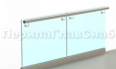 Ограждение с поручнем на выносе в зажимном профиле купить в Симферополе