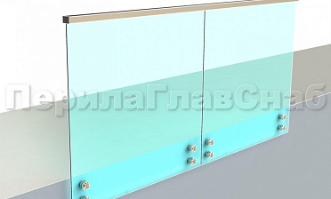 Ограждение с профильным поручнем с пазом на точечном креплении купить в Симферополе