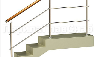 Два ригеля на держателях, круглый деревянный поручень и круглые стойки купить в Симферополе