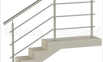 Три ригеля на сварке, квадратный поручень и круглые стойки в Симферополе. Готовые проекты ПерилаГлавСнаб