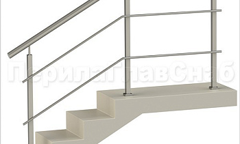 Два ригеля на сварке, круглый поручень и квадратные стойки в Симферополе. Готовые проекты ПерилаГлавСнаб Два ригеля на сварке, круглый поручень и квадратные стойки в Симферополе. Готовые проекты ПерилаГлавСнаб