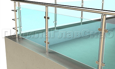 Кровельное ограждение из нержавеющей стали со стеклами купить в Симферополе
