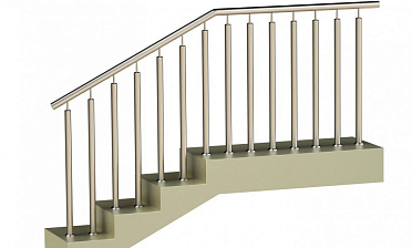 Ограждения с двумя стойками в каждую ступень без ригелей купить в Симферополе