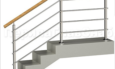 Четыре ригеля на держателях, круглый пластиковый поручень и квадратные стойки купить в Симферополе