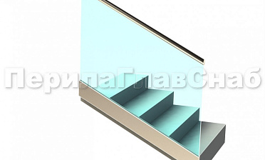 Ограждение с поручнем с пазом в зажимном профиле на лестнице купить в Симферополе