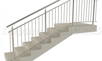 Нержавеющие ограждения с вертикальным заполнением 'частокол' - вариант №3 в Симферополе. Готовые проекты ПерилаГлавСнаб