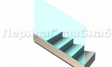 Ограждение без поручня на профиле на лестнице купить в Симферополе