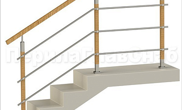 Три ригеля на держателях, квадратные деревянные поручень и стойки купить в Симферополе