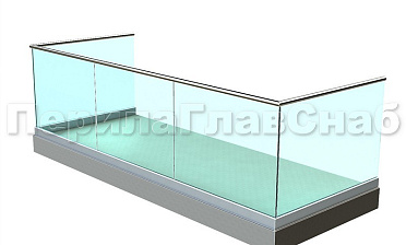 Ограждение на несущем стекле на алюминиевом профиле для балкона купить в Симферополе