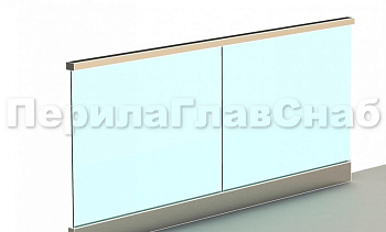 Ограждение с профильным поручнем с пазом в зажимном профиле в Симферополе. Готовые проекты ПерилаГлавСнаб