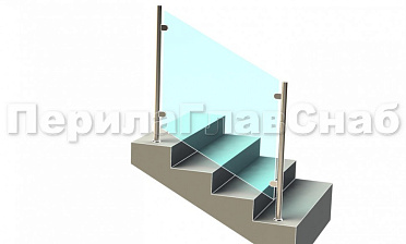 Ограждения лестницы без поручня с зажимными стеклодержателями и стойками купить в Симферополе