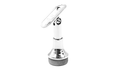 Наконечник регулируемый по высоте на стойку Ø38.1х1.5 мм, с регулируемым ложементом под поручень Ø50.8 мм, литой, полированный, нержавеющий (AISI 304) k317-3 купить в Симферополе