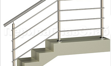 Четыре ригеля на сварке, круглый поручень и квадратные стойки купить в Симферополе