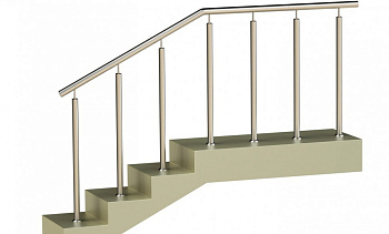 Ограждения со стойками в каждую ступень без ригелей в Симферополе. Готовые проекты ПерилаГлавСнаб