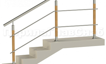 Два ригеля на держателях, квадратный поручень и квадратные деревянные стойки купить в Симферополе