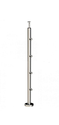 Стойка круглая Ø38.1: 4 ригеледержателя, полированная, высота 950 мм (AISI 304) k714 купить в Симферополе