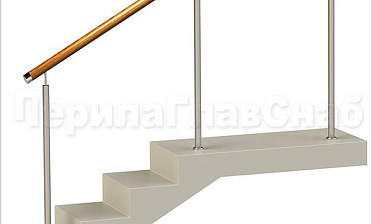 Нержавеющие ограждения без ригелей с деревянным поручнем купить в Симферополе