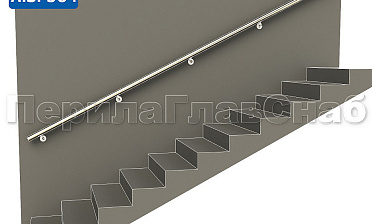 Готовый пристенный поручень с 5 держателями, длина 3700 мм (AISI 304) k730-37 купить в Симферополе