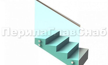 Ограждение с профильным поручнем с пазом на точечном креплении на лестнице купить в Симферополе