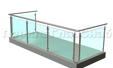 Ограждение из нержавеющей стали со стеклами для балкона купить в Симферополе
