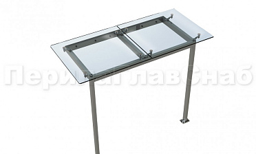 Стеклянный козырек на прямом каркасе со стойками купить в Симферополе