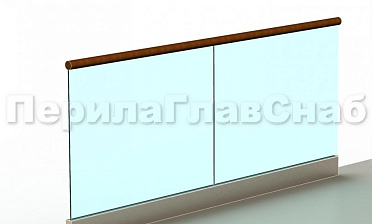 Ограждение с деревянным поручнем на профиле купить в Симферополе