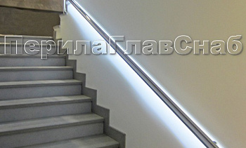 Пристенный поручень с LED подсветкой в Симферополе. Готовые проекты ПерилаГлавСнаб Пристенный поручень с LED подсветкой в Симферополе. Готовые проекты ПерилаГлавСнаб
