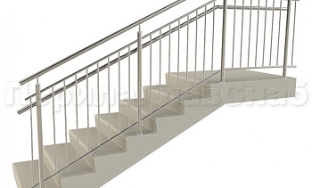 Нержавеющие ограждения с вертикальным заполнением 'частокол' - вариант №4 в Симферополе. Готовые проекты ПерилаГлавСнаб