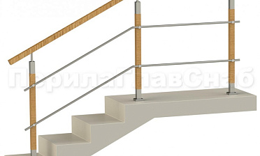 Два ригеля на держателях, квадратный деревянный поручень и квадратные деревянные стойки купить в Симферополе