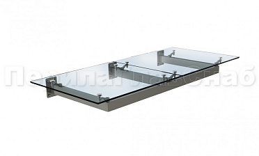 Стеклянный козырек на прямом каркасе купить в Симферополе