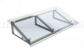 Козырек на треугольном скате на спайдерах в Симферополе. Готовые проекты ПерилаГлавСнаб