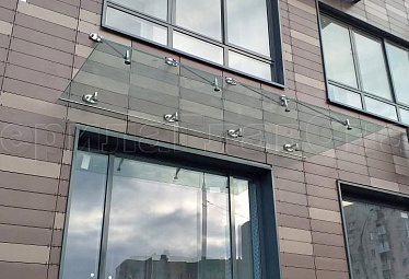 Стеклянные козырьки на вантах купить в Симферополе