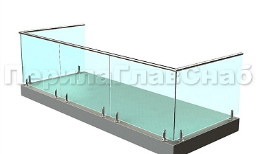 Балконные ограждения из стекла на министойках купить в Симферополе