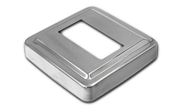 Низ стойки под трубу 50х25 мм, 84х84х0.6 мм, высота 17 мм, полированный (AISI 304) k398 купить в Симферополе Низ стойки под трубу 50х25 мм, 84х84х0.6 мм, высота 17 мм, полированный (AISI 304) k398 купить в Симферополе