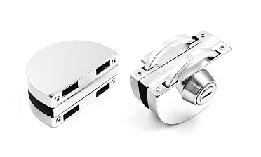 Замок для стеклянной двери с ответной частью на стекло, без вырезов, нержавеющая сталь AISI 201, полированная t109-201 PSS купить в Симферополе Замок для стеклянной двери с ответной частью на стекло, без вырезов, нержавеющая сталь AISI 201, полированная t109-201 PSS купить в Симферополе