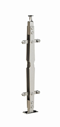 Стойка эксклюзивная из двух пластин с двумя пластинчатыми стеклодержателями, крепление в пол, регулируемый ложемент (AISI 304) k769 купить в Симферополе