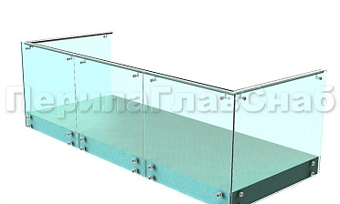 Ограждения на несущем стекле с торцевым креплением для балкона купить в Симферополе