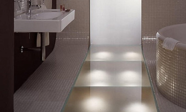 Стеклянные полы в ванной купить в Симферополе